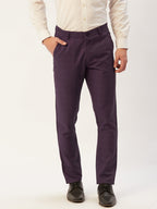 Jainish Men's Maroon Checked Formal Trousers ( FGP 270 Maroon ) | Grocsy
