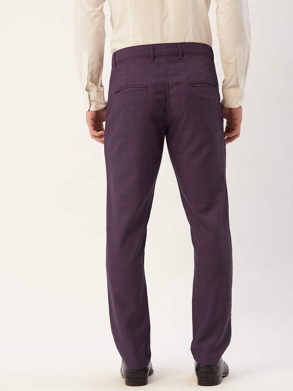 Jainish Men's Maroon Checked Formal Trousers ( FGP 270 Maroon ) | Grocsy