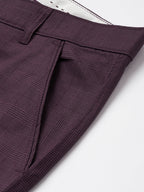 Jainish Men's Maroon Checked Formal Trousers ( FGP 270 Maroon ) | Grocsy