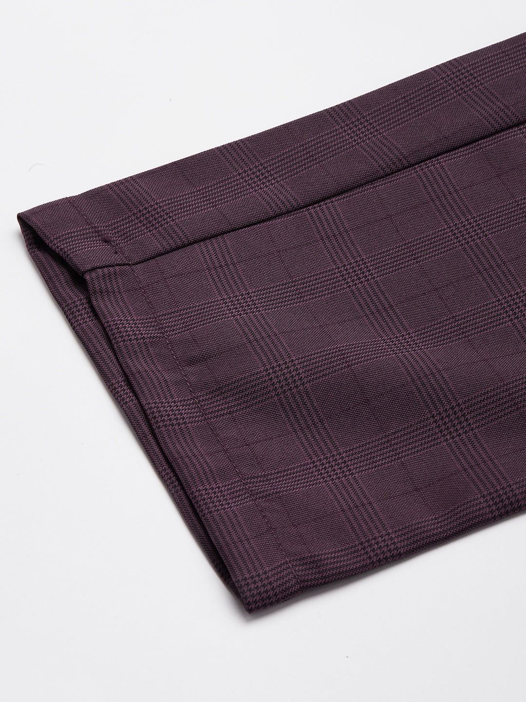 Jainish Men's Maroon Checked Formal Trousers ( FGP 270 Maroon ) | Grocsy
