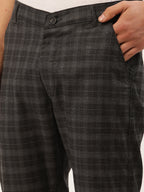 Jainish Men's Black Tartan Checked Formal Trousers ( FGP 271 Black ) | Grocsy