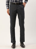 Jainish Men's Black Window Checked Formal Trousers ( FGP 272 Black ) | Grocsy