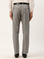 Jainish Men's Grey Window Checked Formal Trousers ( FGP 272 Grey ) | Grocsy