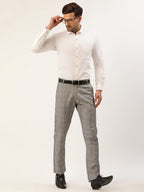 Jainish Men's Grey Window Checked Formal Trousers ( FGP 272 Grey ) | Grocsy
