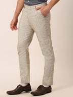 Jainish Men's Beige Linan Cotton Formal Trousers ( FGP 273 Beige ) | Grocsy