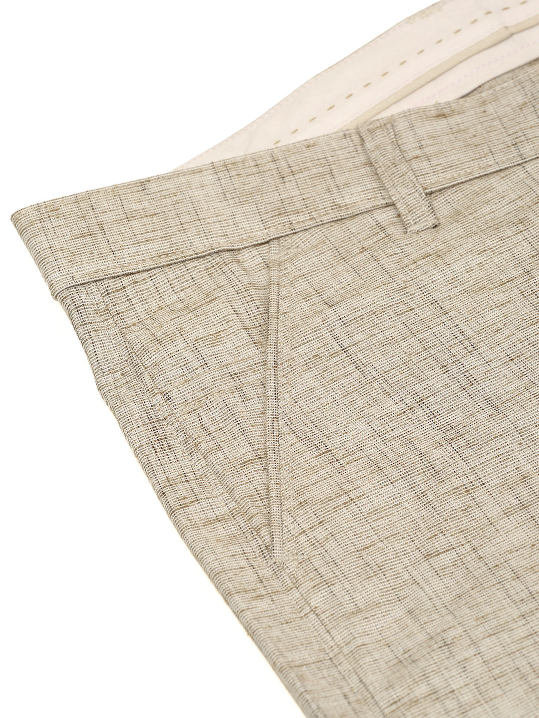 Jainish Men's Beige Linan Cotton Formal Trousers ( FGP 273 Beige ) | Grocsy