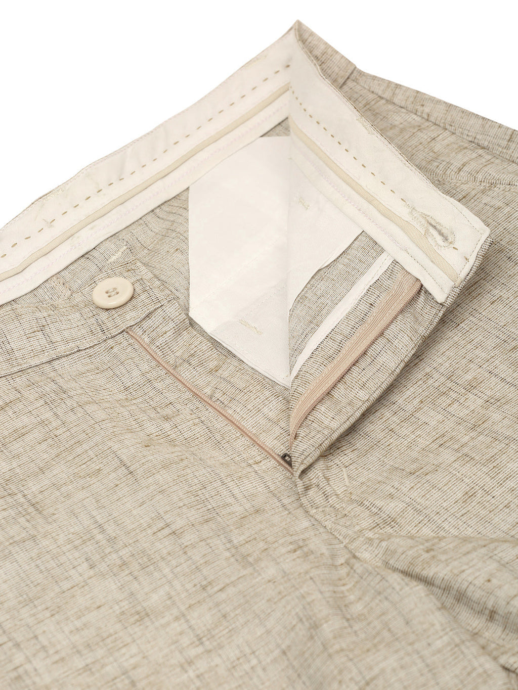 Jainish Men's Beige Linan Cotton Formal Trousers ( FGP 273 Beige ) | Grocsy