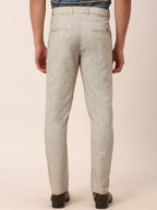 Jainish Men's Beige Linan Cotton Formal Trousers ( FGP 273 Beige ) | Grocsy