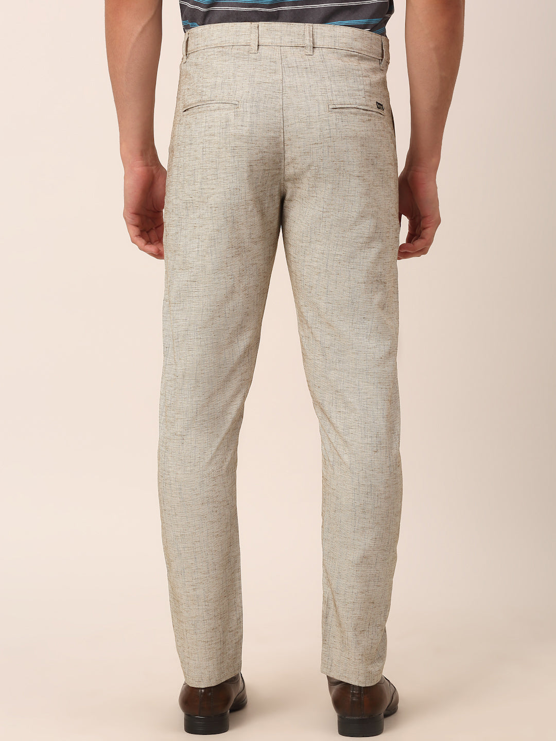 Jainish Men's Beige Linan Cotton Formal Trousers ( FGP 273 Beige ) | Grocsy
