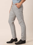 Jainish Men's Grey Linan Cotton Formal Trousers ( FGP 273 Grey ) | Grocsy