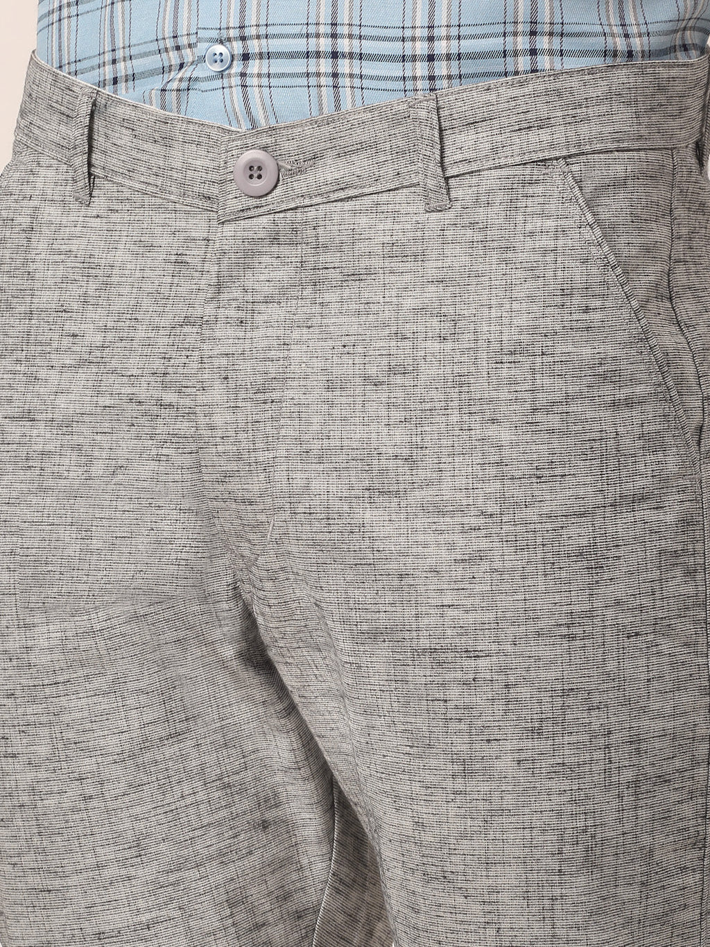 Jainish Men's Grey Linan Cotton Formal Trousers ( FGP 273 Grey ) | Grocsy