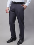 Jainish Men's Grey Tapered Fit Formal Trousers | Grocsy