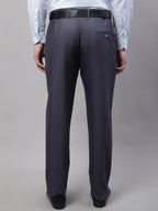 Jainish Men's Grey Tapered Fit Formal Trousers | Grocsy