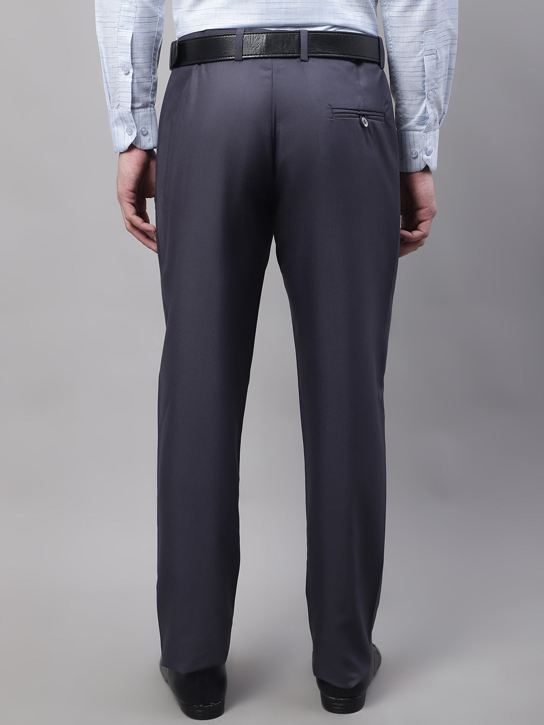 Jainish Men's Grey Tapered Fit Formal Trousers | Grocsy