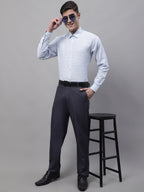 Jainish Men's Grey Tapered Fit Formal Trousers | Grocsy