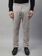 Jainish Men's Light Grey Tapered Fit Formal Trousers | Grocsy