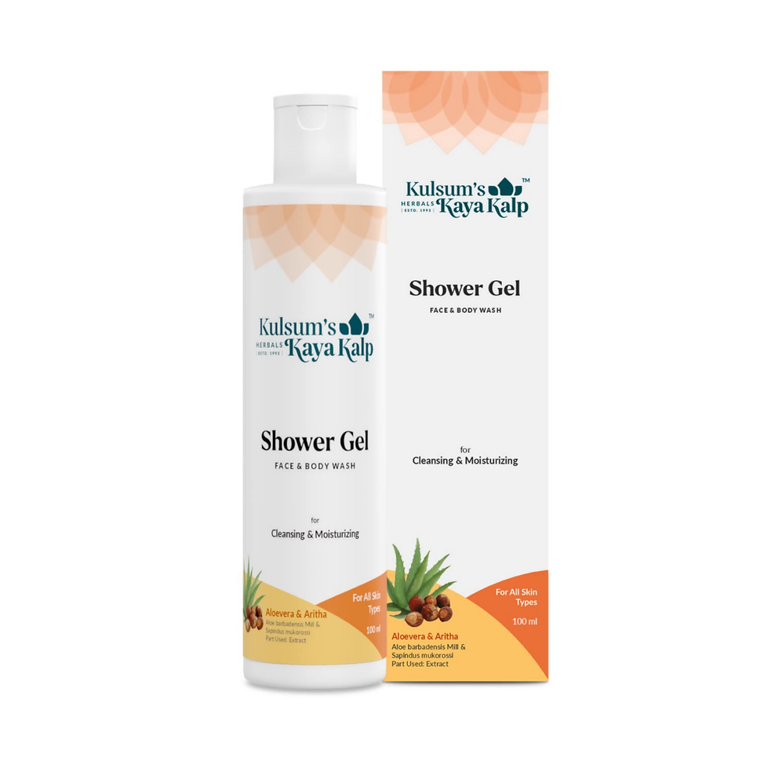 Kulsum's Kaya Kalp Shower Gel For Cleansing & Moisturizing With Aloe Vera & Aritha | Grocsy