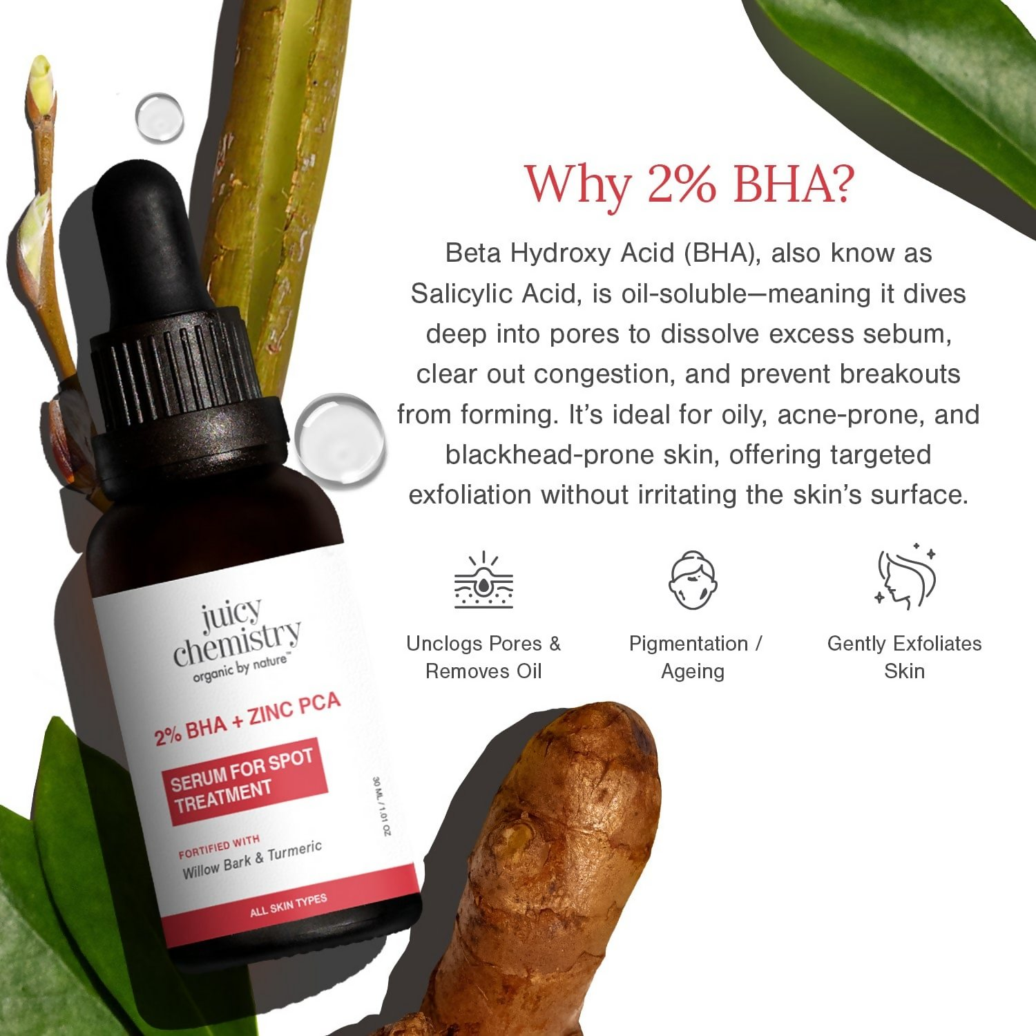 Juicy Chemistry 2% BHA + Zinc PCA Face Serum | Grocsy