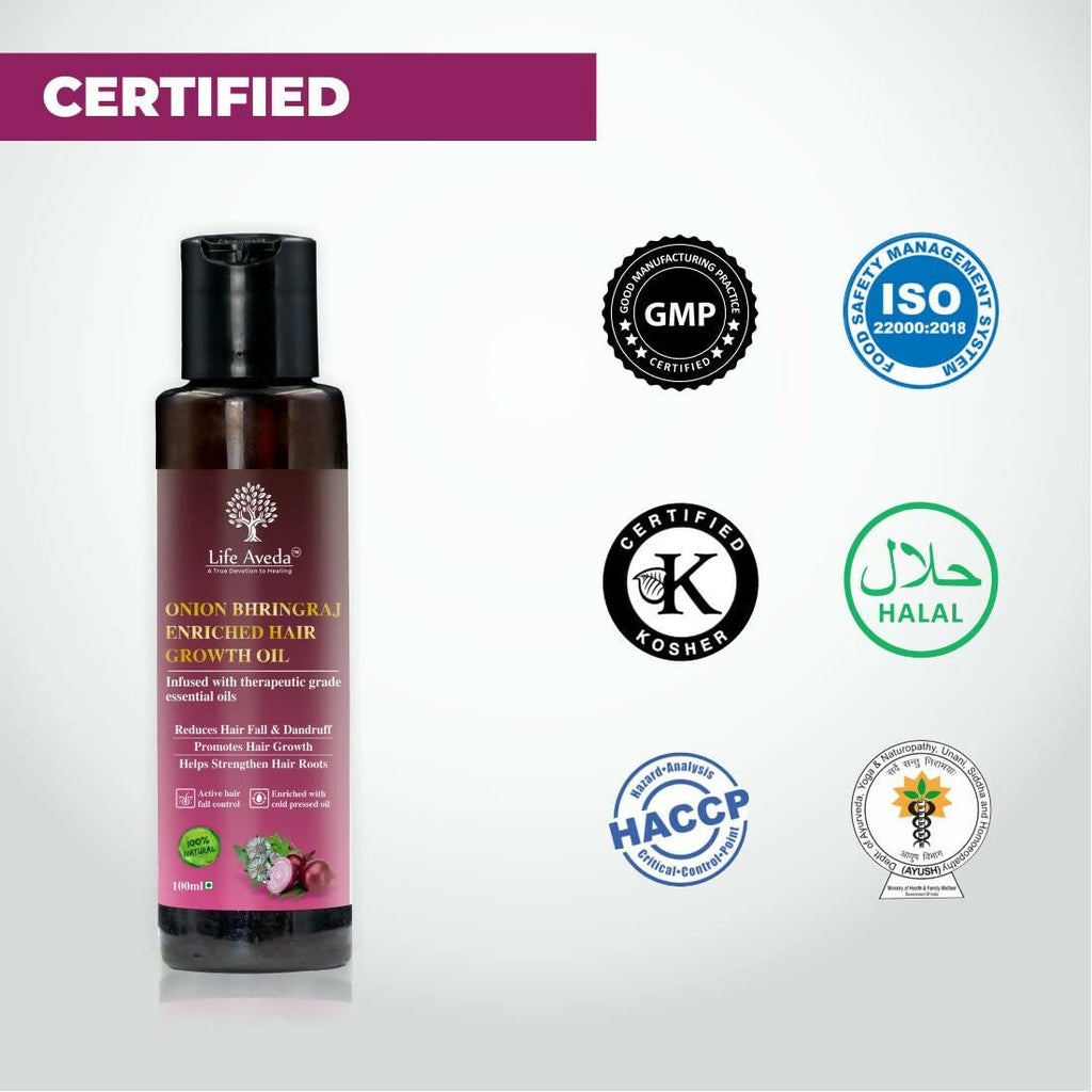 Life Aveda Onion Bhringraj Enriched Hair Growth Oil | Grocsy