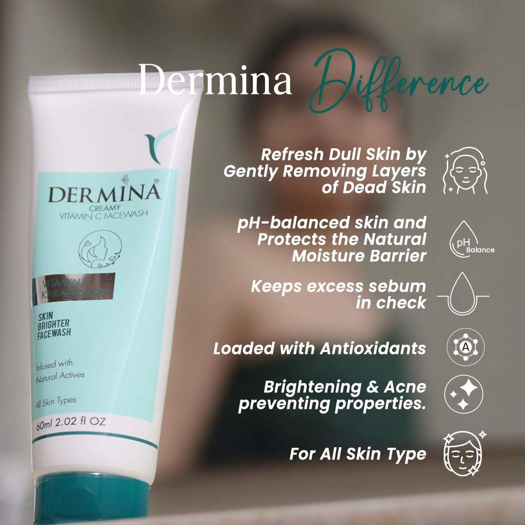 DERMINA Creamy Vitamin C Face Wash | Grocsy