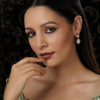 Duet Mufli Meenakari and Diamond Gold-Polished Earrings (Gold) - Ruby Raang | Grocsy