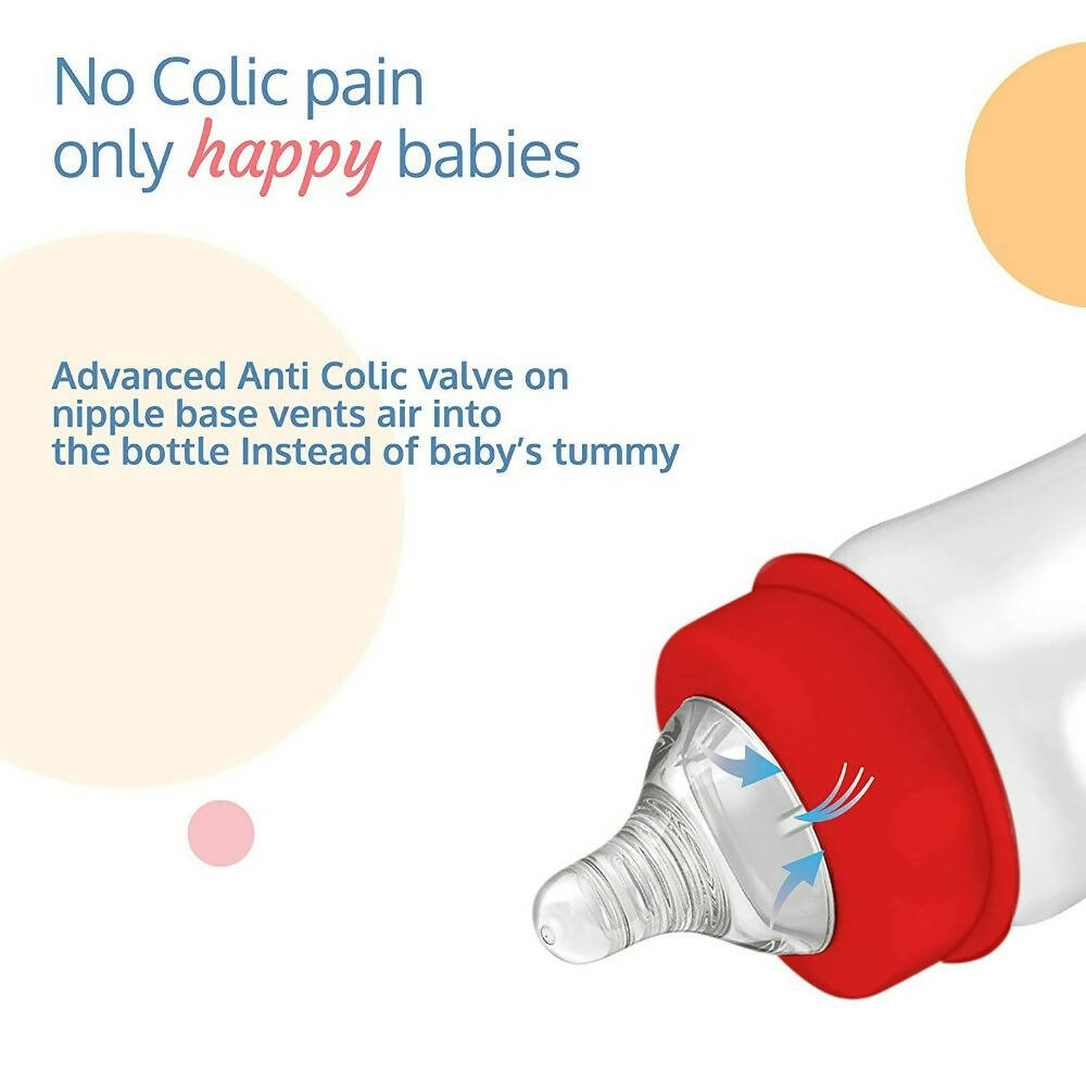 LuvLap Anti-Colic Wide Neck Natura Flo Baby Feeding Bottle | Grocsy