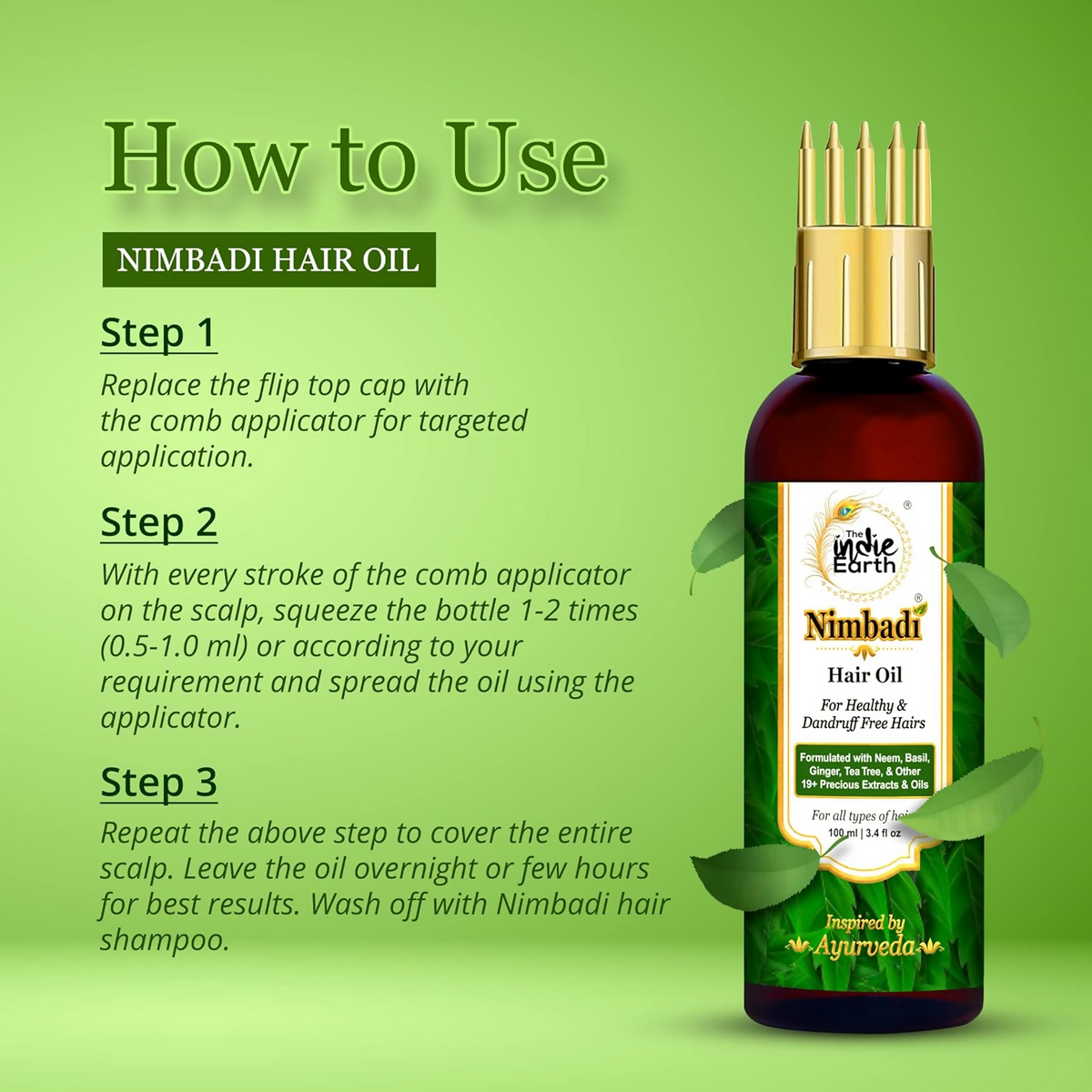 The Indie Earth Nimbadi Hair Oil For Healthy & Dandruff Free Hairs | Grocsy