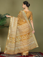 Shree Shyam Fashion Cotton Golden Saree | Grocsy