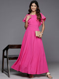 Ahalyaa Women's Traditional wear Dress - Pink | Grocsy