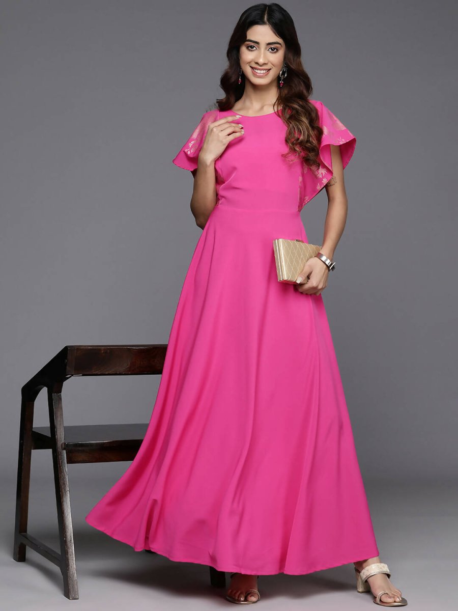 Ahalyaa Women's Traditional wear Dress - Pink | Grocsy