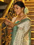 Shree Shyam Fashion Rajvastra Sea Green Banarasi Silk Saree | Grocsy