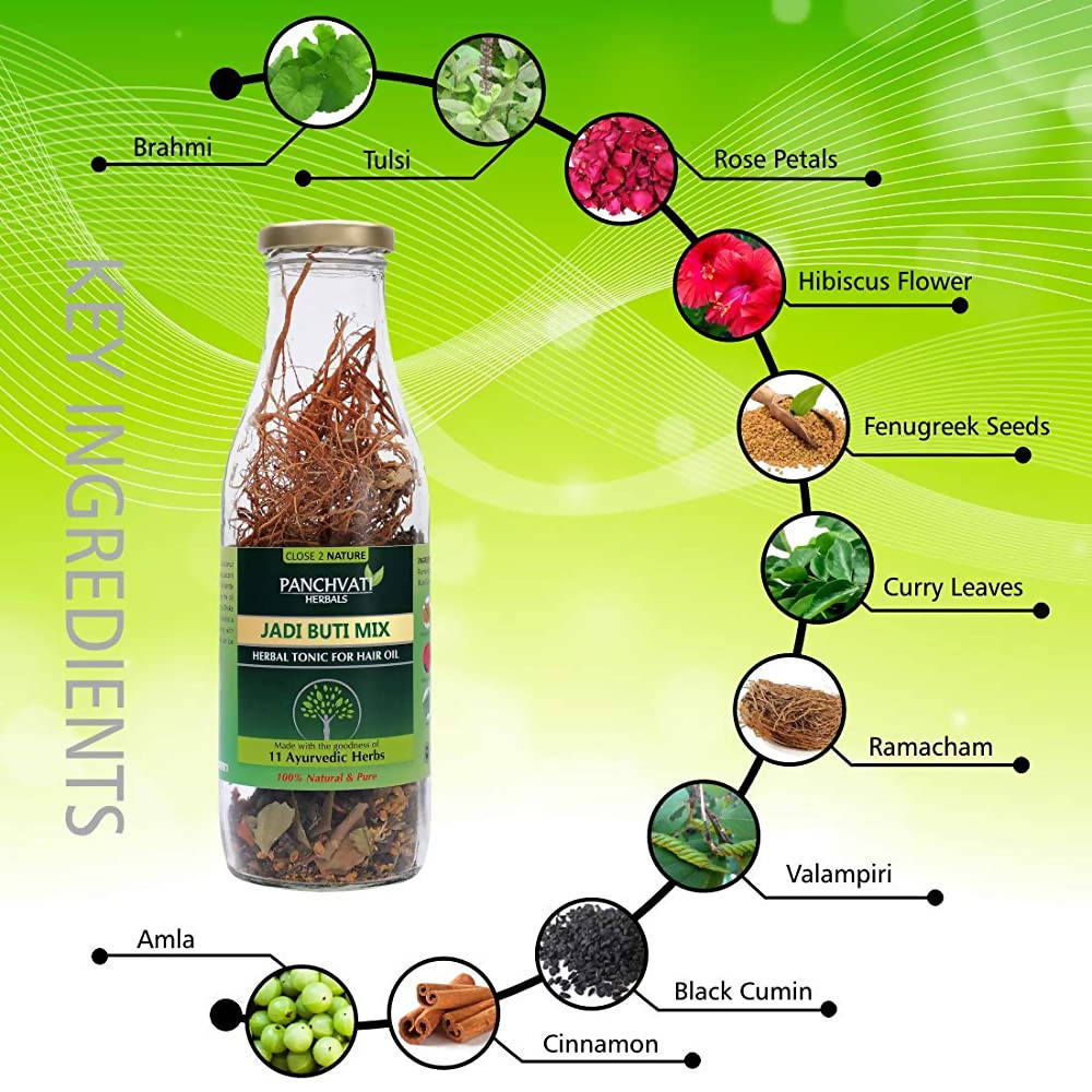 Panchvati Herbals Jadi Buti Mix Herbal Tonic For Hair Oil | Grocsy
