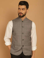 Even Apparels Nehru Jacket With Welt Pockets - Grey | Grocsy