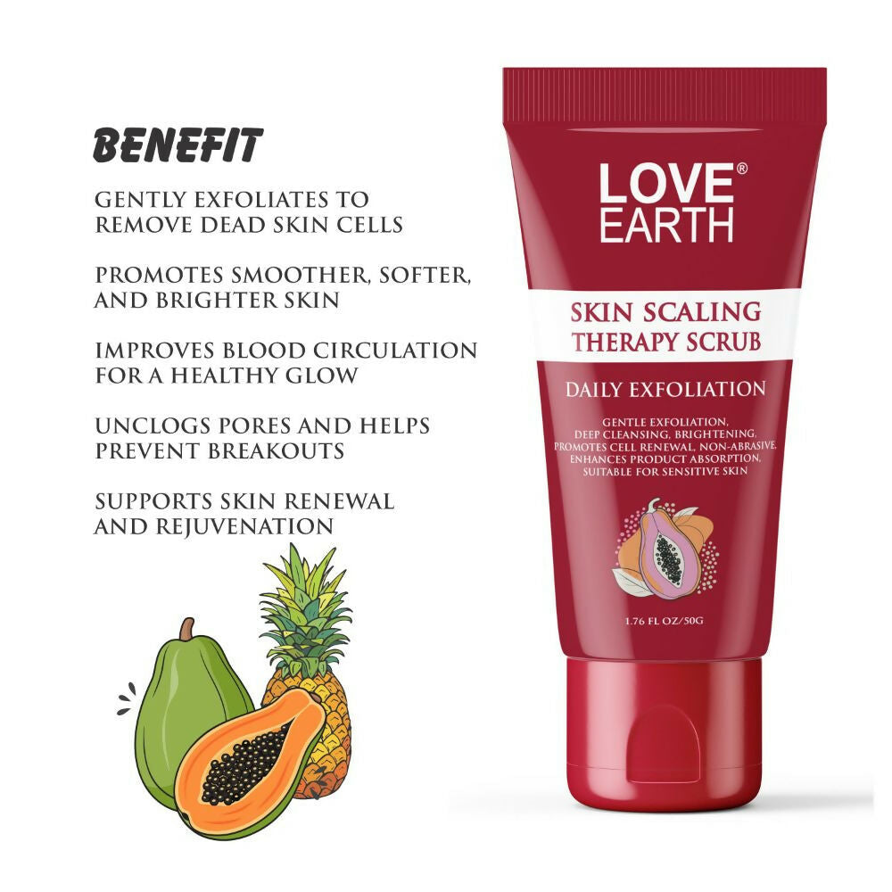 Love Earth Skin Scaling Therapy Scrub Daily Exfoliation | Grocsy