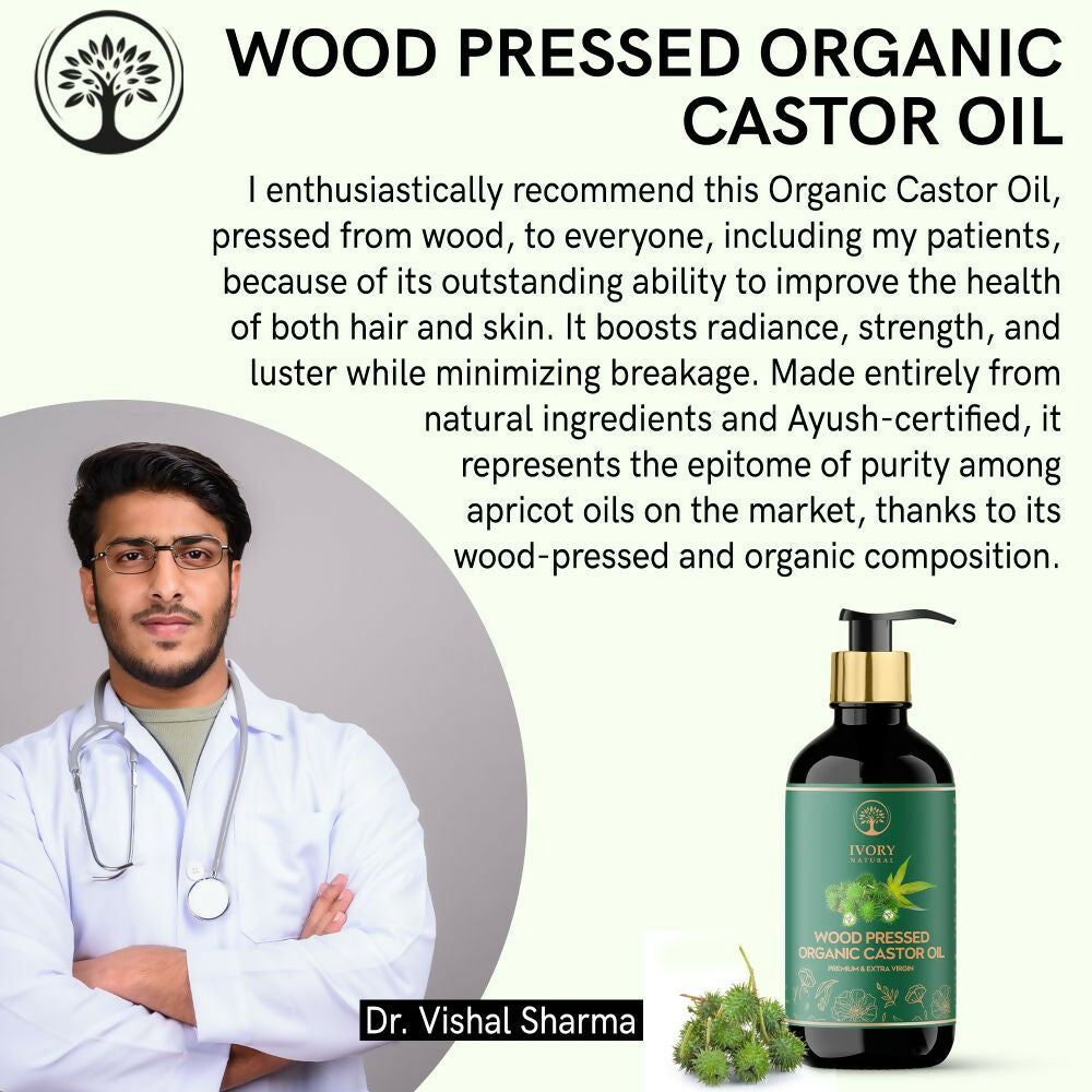 Ivory Natural Wood Pressed Organic Castor Oil For Healthy Skin & Hair Wellness | Grocsy