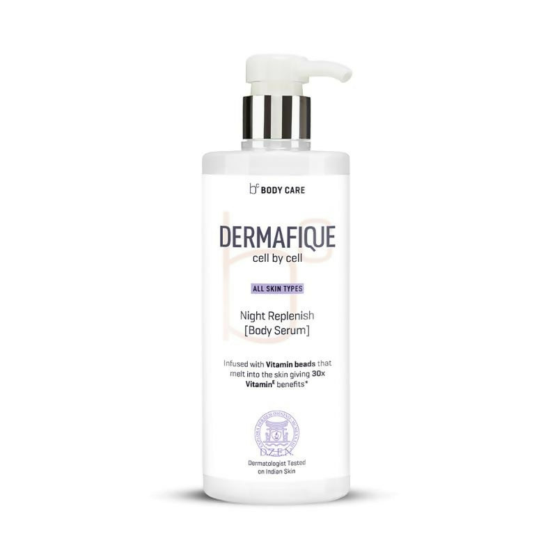 Dermafique Night Replenish Body Serum With 30X Vitamin E, Repairs Skin Cell Damage | Grocsy
