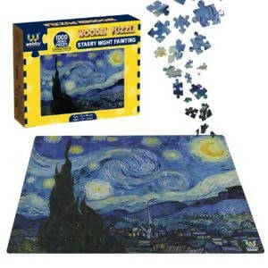 Webby Wooden Starry Night Painting Jigsaw Puzzle-1000 Pcs | Grocsy