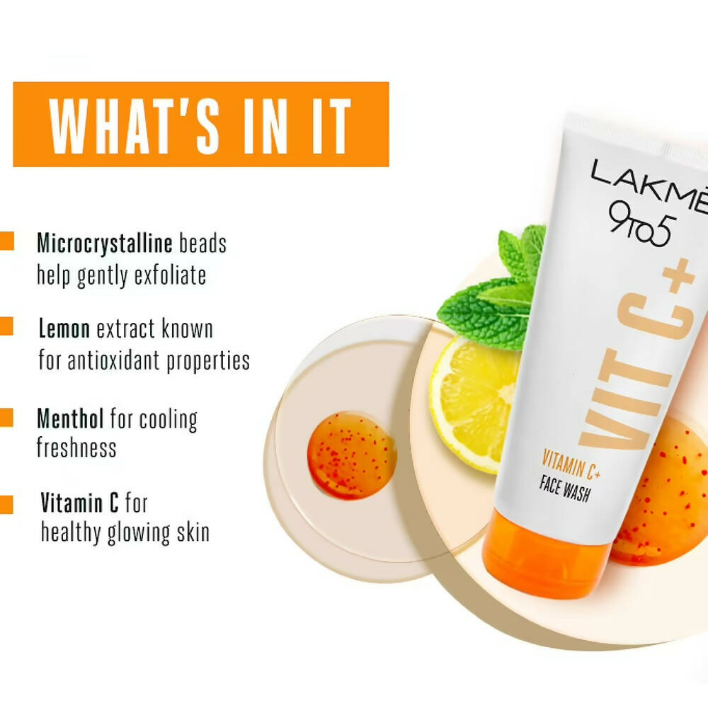 Lakme 9to5 Vitamin C Face Wash | Grocsy