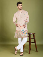 Vastranavya Ivory Exclusive Festival Wear Viscose Silk Thread & Sequence Embroidered Work Kurta | Grocsy