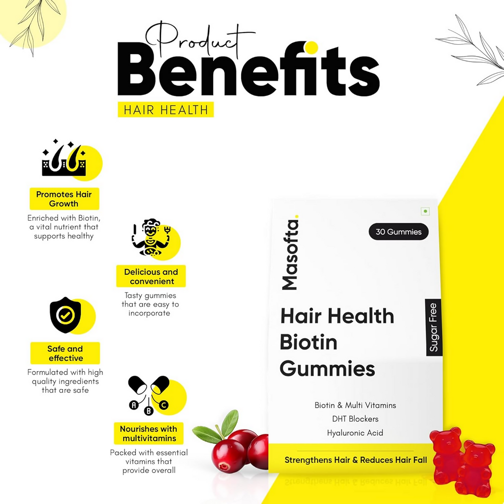 Masofta Hair Health Biotin Gummies | Grocsy