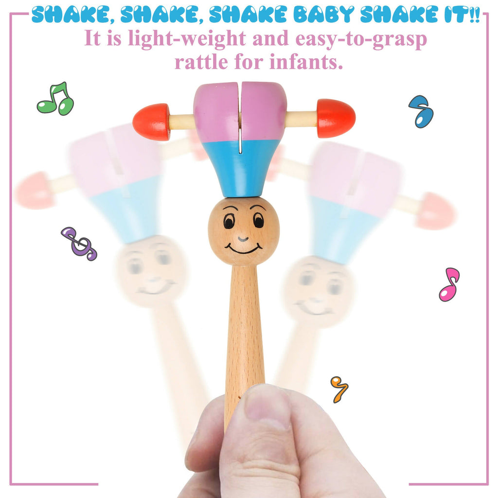 Matoyi Wobbly Doll & Pink Rabbit Pull Along & Maraca Rattle For Kids | Grocsy