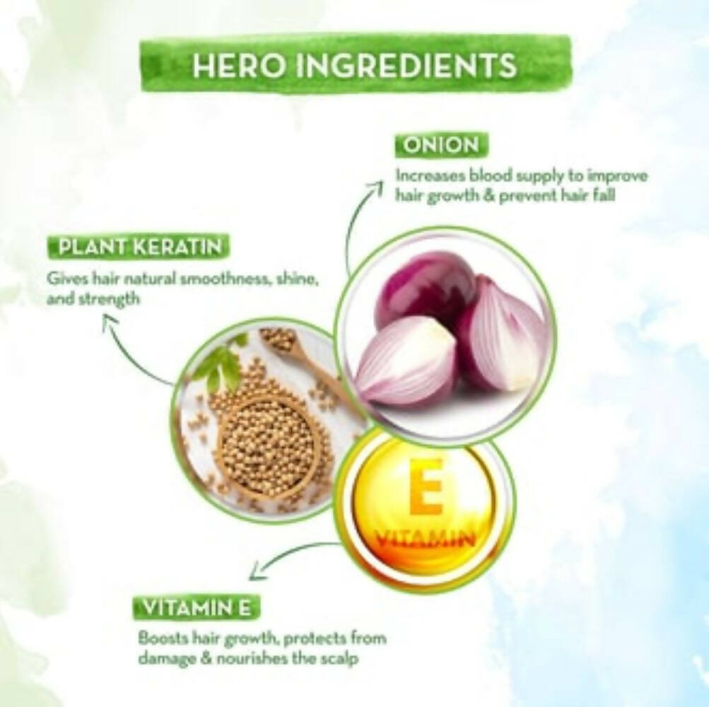 Mamaearth Onion Shampoo with Onion & Plant Keratin For Hair Fall Control | Grocsy