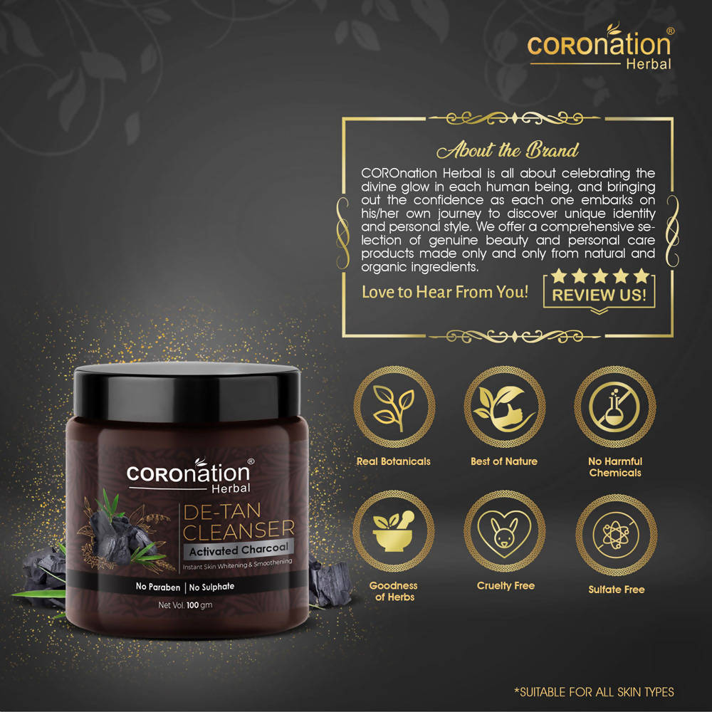 Coronation Herbal Activated Charcoal De-Tan Cleanser | Grocsy