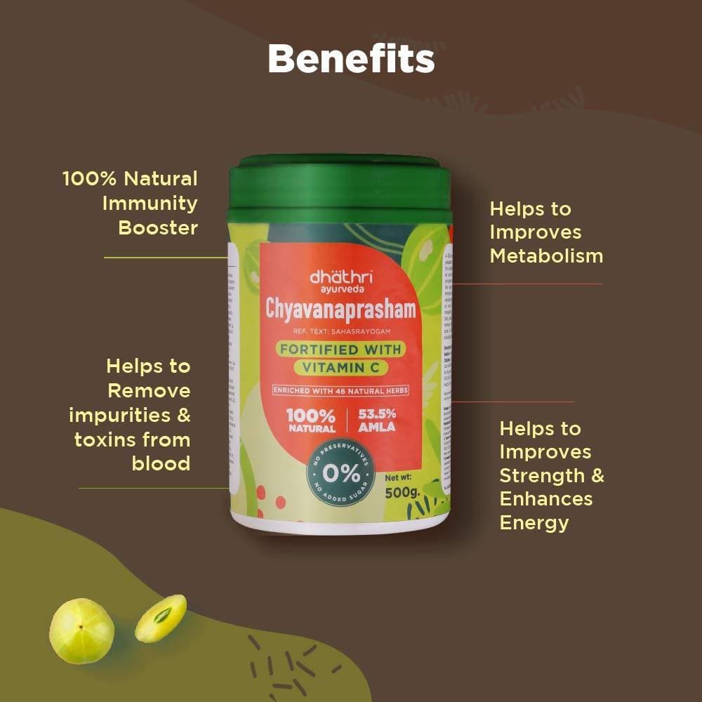 Dhathri Ayurveda Chyavanaprasham 500 gm | Grocsy