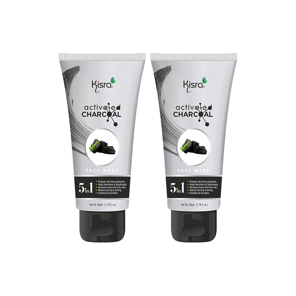 Kisra Activated Charcoal Anti-Pollution Face Wash | Grocsy