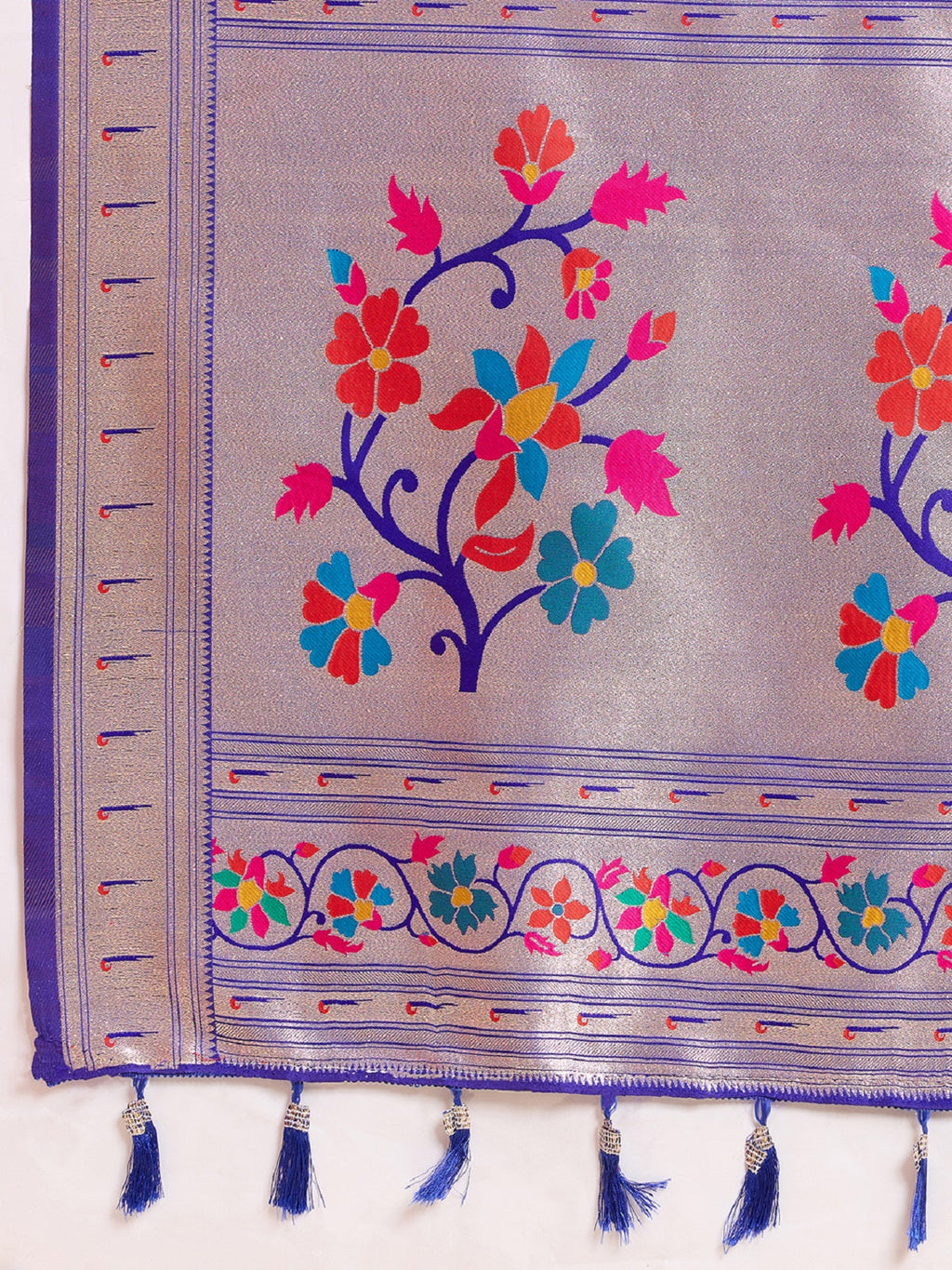 Dwija Fashion Purple Wedding Wear Woven Lotus Motif Work Pure Soft Silk Saree With Unstitched Blouse | Grocsy