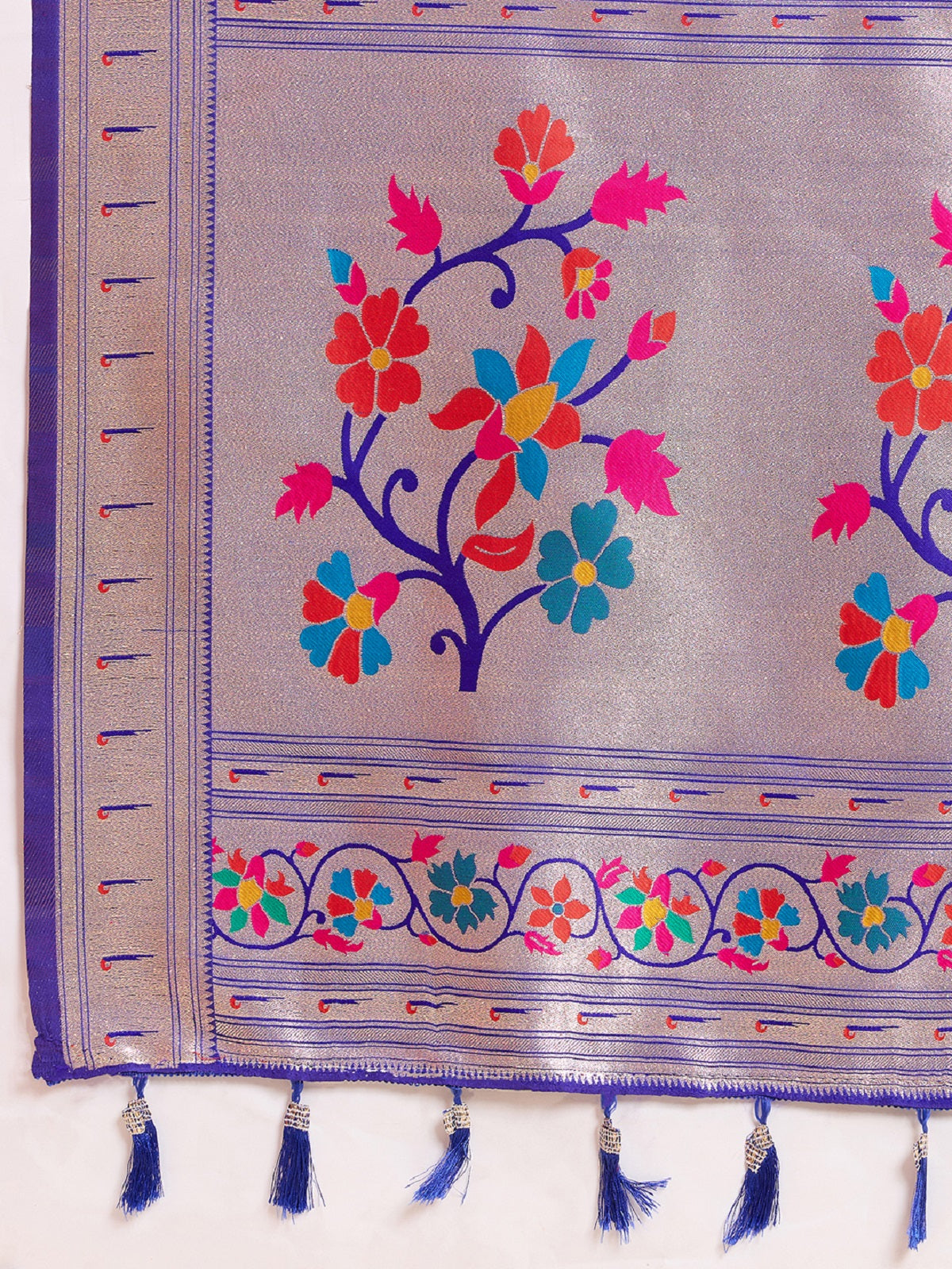 Dwija Fashion Purple Wedding Wear Woven Lotus Motif Work Pure Soft Silk Saree With Unstitched Blouse | Grocsy