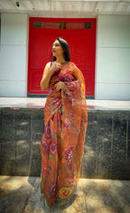 Vamsee Brijbala Mustard Organza Saree | Grocsy