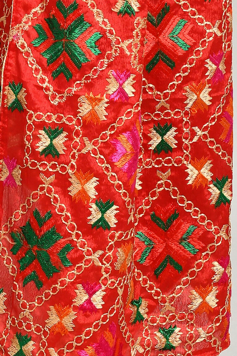 Joban Fashion Multi Color Cotton Embroidery Work Phulkari Dupatta | Grocsy