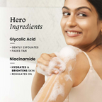 Foxtale Brightening Body Wash With Glycolic Acid & Niacinamide For Glowing Skin | Grocsy